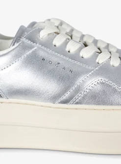 Sneaker skyscraper metallic zilver beige | DELSCHER. Fashion