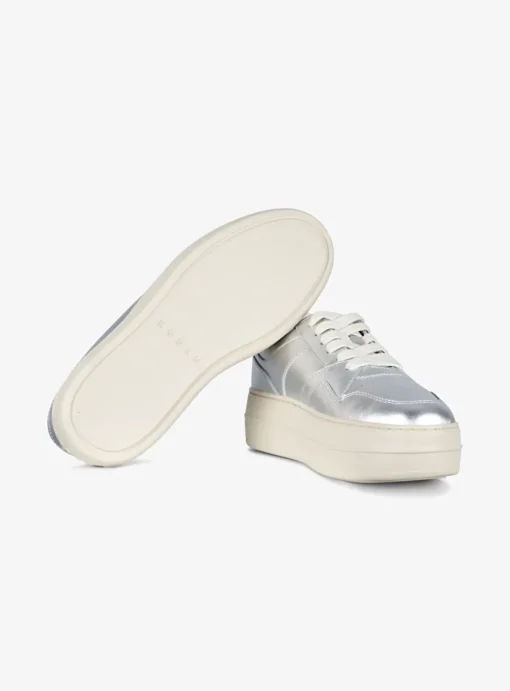 Sneaker skyscraper metallic zilver beige | DELSCHER. Fashion