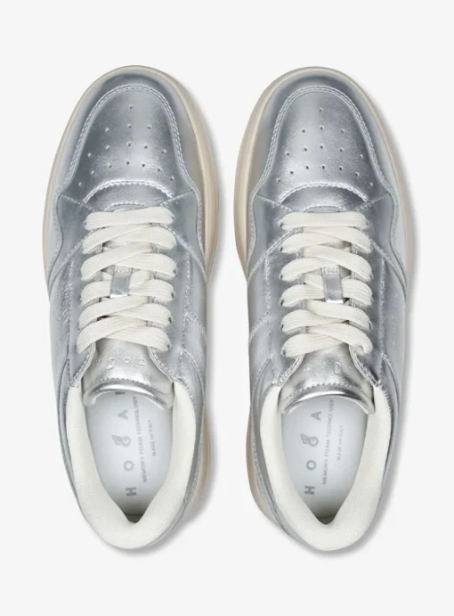 Sneaker skyscraper metallic zilver beige | DELSCHER. Fashion