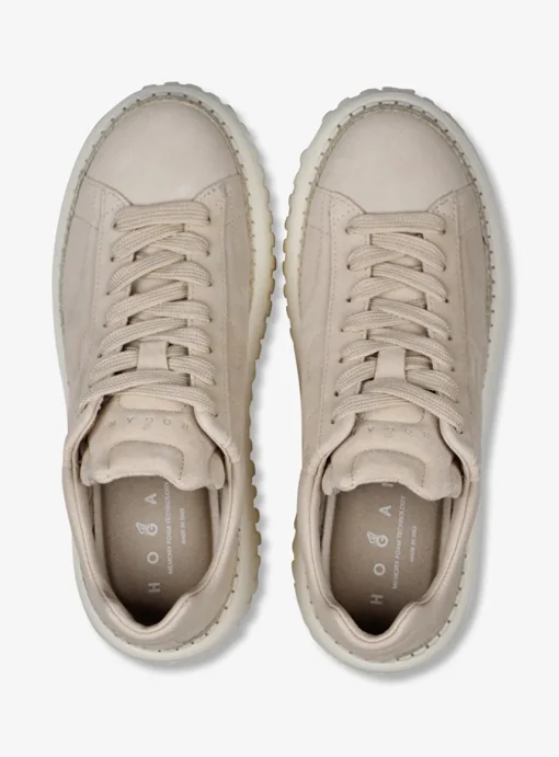 Sneaker stripes beige wit | DELSCHER. Fashion