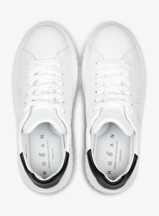 Sneaker stripes wit met zwart | DELSCHER. Fashion