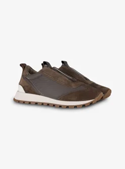 Sneaker suede bruin | DELSCHER. Fashion