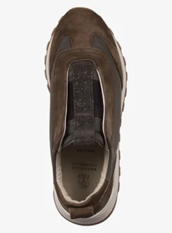 Sneaker suede bruin | DELSCHER. Fashion
