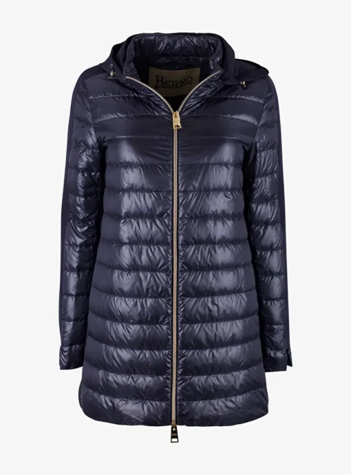 Stepjas marine met capuchon | DELSCHER. Fashion