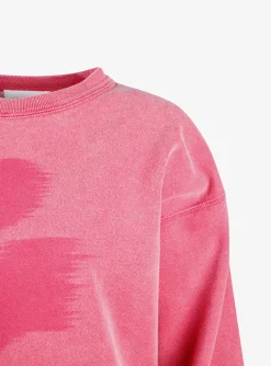 Sweater mobily rood met faded rood logo | DELSCHER. Fashion