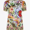 T shirt bloemen multicolor | DELSCHER. Fashion