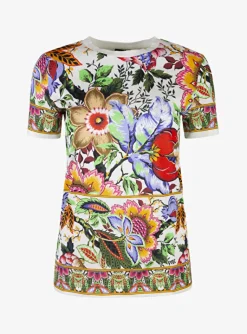T shirt bloemen multicolor | DELSCHER. Fashion
