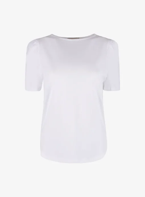 T shirt wit met pofmouw | DELSCHER. Fashion