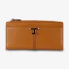 T timeless portemonnee leder pompoen oranje | DELSCHER. Fashion