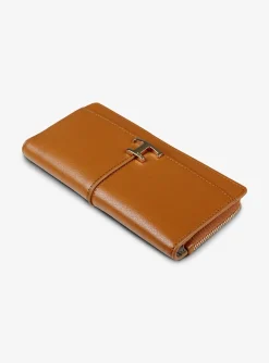 T timeless portemonnee leder pompoen oranje | DELSCHER. Fashion