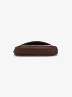 Tas clutch burgundy bruin met gouden detail en flap sluiting | DELSCHER. Fashion