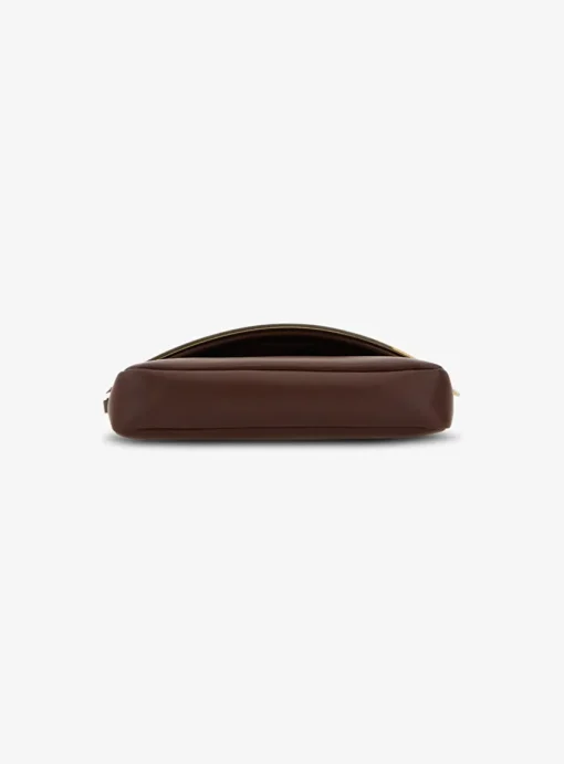 Tas clutch burgundy bruin met gouden detail en flap sluiting | DELSCHER. Fashion