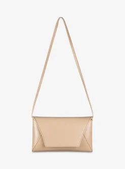 Tas clutch glad leer camel | DELSCHER. Fashion
