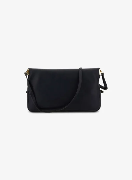 Tas clutch marine met gouden detail en flap sluiting | DELSCHER. Fashion