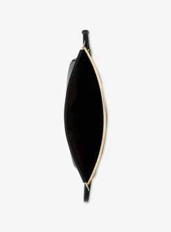 Tas clutch marine met gouden detail en flap sluiting | DELSCHER. Fashion