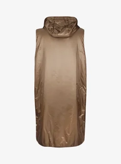 the cube quilted Bodywarmer greengil camel | DELSCHER. Fashion