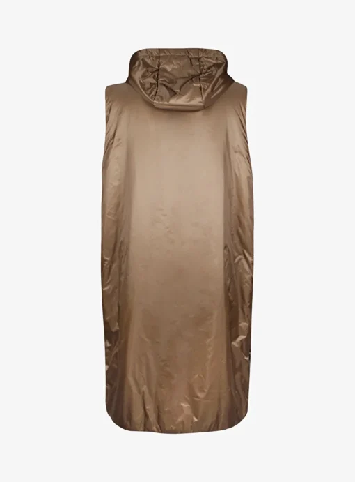 the cube quilted Bodywarmer greengil camel | DELSCHER. Fashion