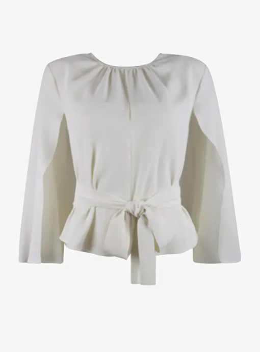 Top Area crepe offwhite | DELSCHER. Fashion
