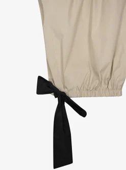 Top Cactus beige met strik zwart | DELSCHER. Fashion