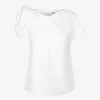 Top candle wit detail schouder | DELSCHER. Fashion