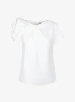 Top candle wit detail schouder | DELSCHER. Fashion
