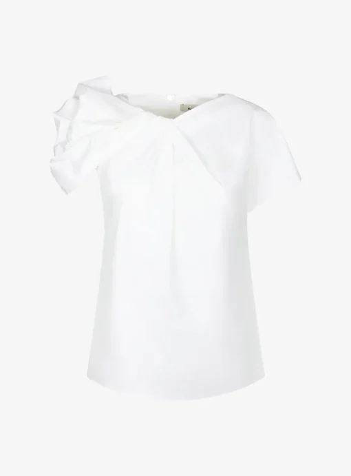 Top candle wit detail schouder | DELSCHER. Fashion