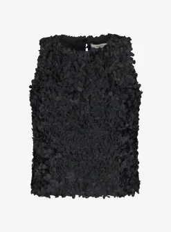 Top carisu mouwloos zwart | DELSCHER. Fashion