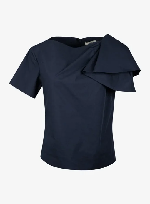 Top chacha katoen blauw | DELSCHER. Fashion