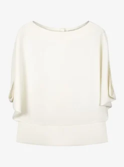 Top Choc crêpe offwhite | DELSCHER. Fashion