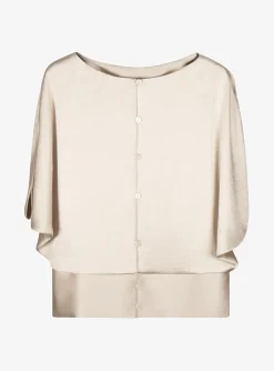 Top Choc satijn beige | DELSCHER. Fashion