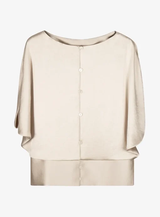 Top Choc satijn beige | DELSCHER. Fashion