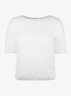 Top Love bouclé wit | DELSCHER. Fashion