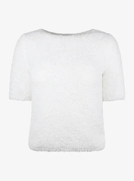 Top Love bouclé wit | DELSCHER. Fashion
