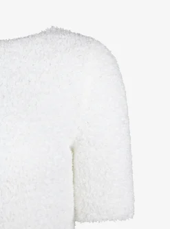 Top Love bouclé wit | DELSCHER. Fashion