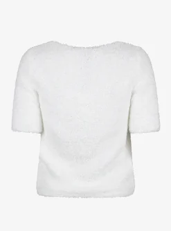 Top Love bouclé wit | DELSCHER. Fashion