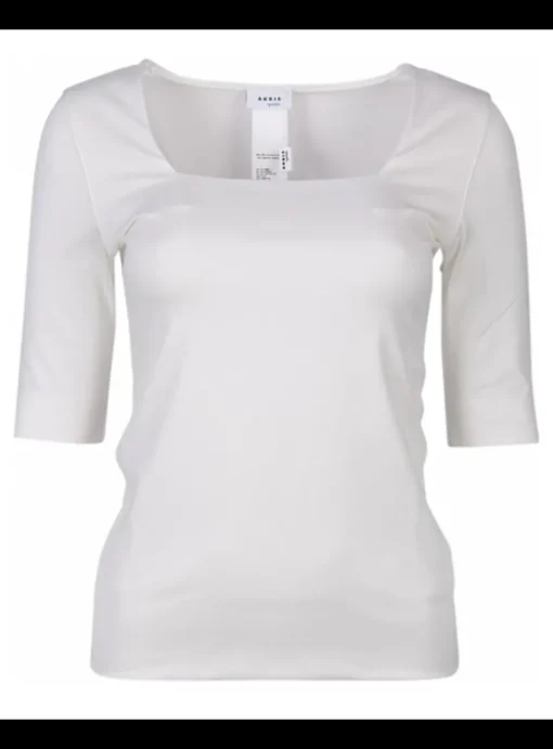 Top offwhite met vierkante hals | DELSCHER. Fashion