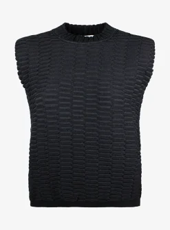 Top zellige zwart | DELSCHER. Fashion