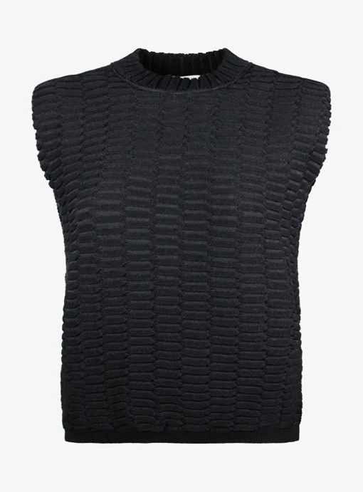 Top zellige zwart | DELSCHER. Fashion