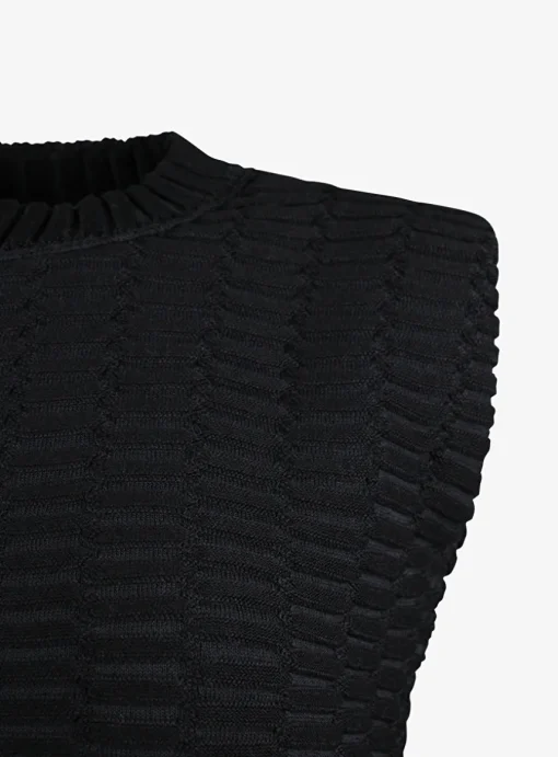 Top zellige zwart | DELSCHER. Fashion