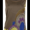 Top zijde khaki paisley dessin | DELSCHER. Fashion