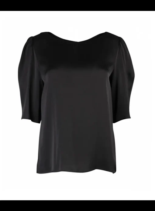 Top zwart viscose | DELSCHER. Fashion