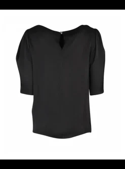 Top zwart viscose | DELSCHER. Fashion