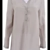 tuniekblouse zijde kiezel | DELSCHER. Fashion