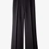 Vera pantalon bootleg crepe zwart | DELSCHER. Fashion