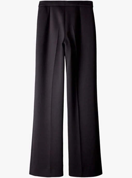 Vera pantalon bootleg crepe zwart | DELSCHER. Fashion