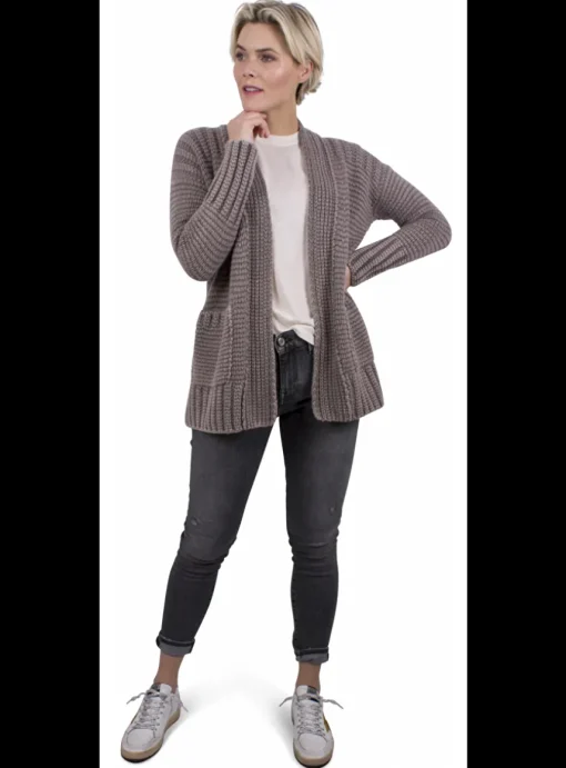 Vest Ami gewassen cashmere taupe | DELSCHER. Fashion