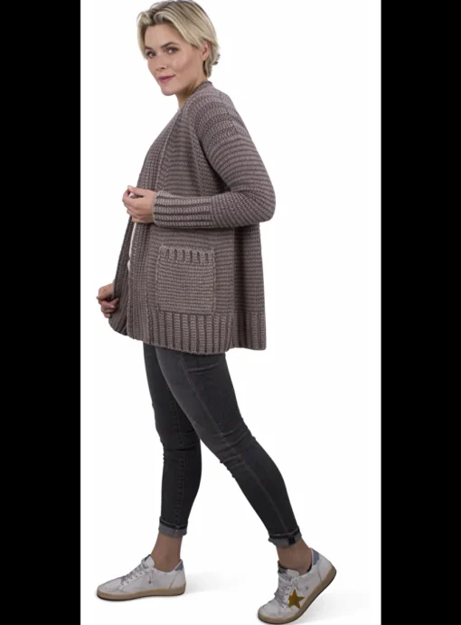 Vest Ami gewassen cashmere taupe | DELSCHER. Fashion