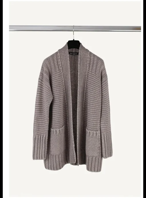 Vest Ami gewassen cashmere taupe | DELSCHER. Fashion