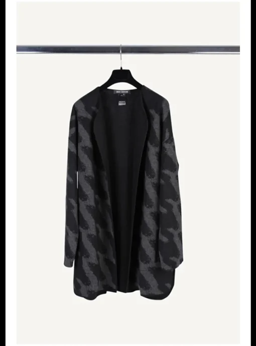 Vest cashmere double face zwart grijs | DELSCHER. Fashion
