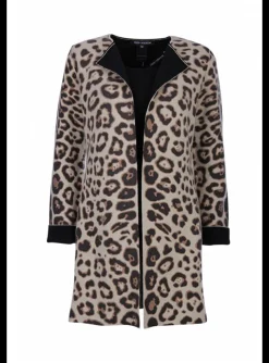 Vest double face jaguar print zwart/zand met zwart | DELSCHER. Fashion